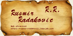 Rusmir Radaković vizit kartica